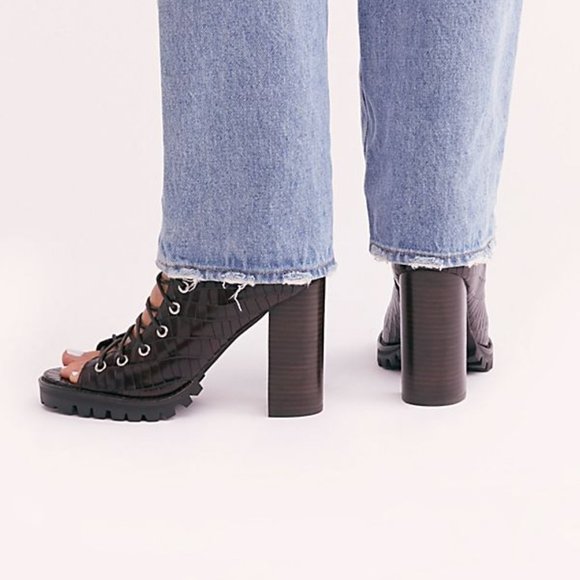 FREE PEOPLE Jeffrey Campbell Palermo Lace Up Heels - Picture 11 of 12